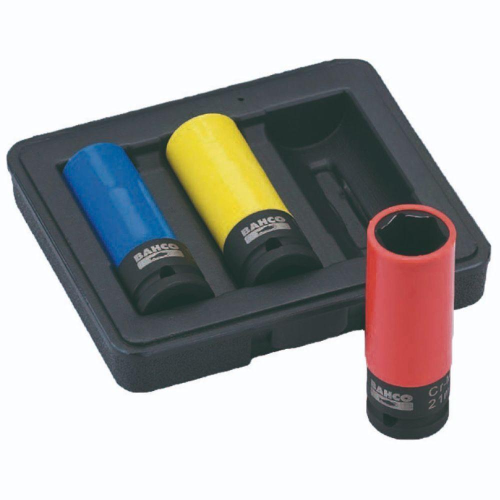 Juego De Dados 1/2" Hexagonales Para Ruedas 3 Piezas Bahco-0