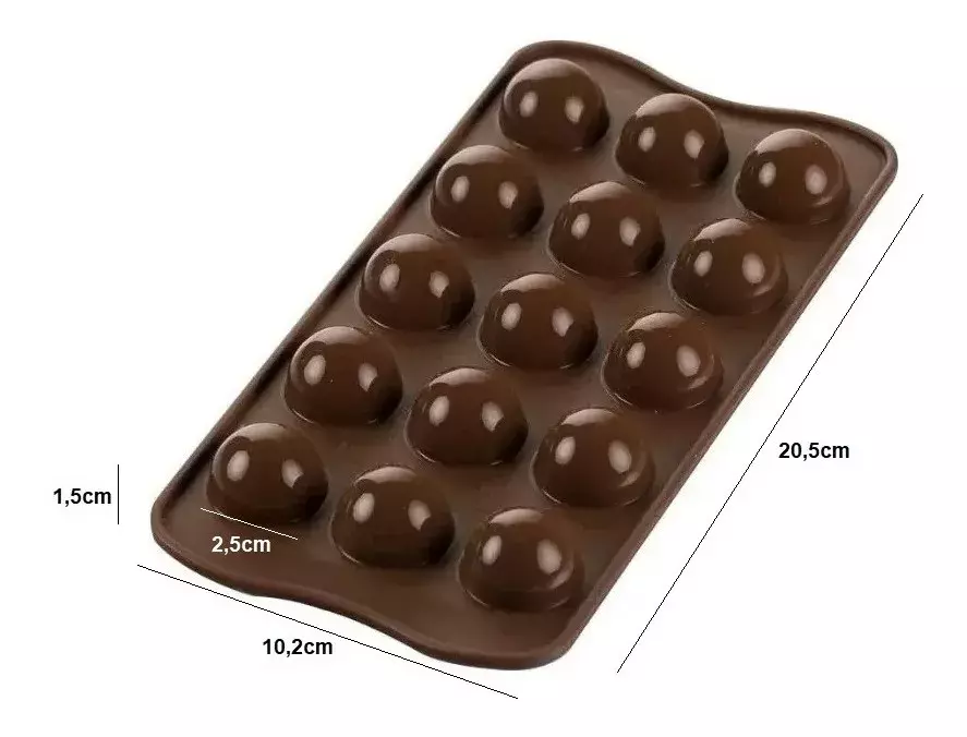 2 Moldes De Chocolate Moldes Chocolate Silicona 15 Esfera -2