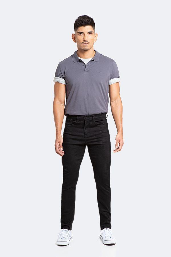 Jeans Hombre Skinny Negro Oscuro-3
