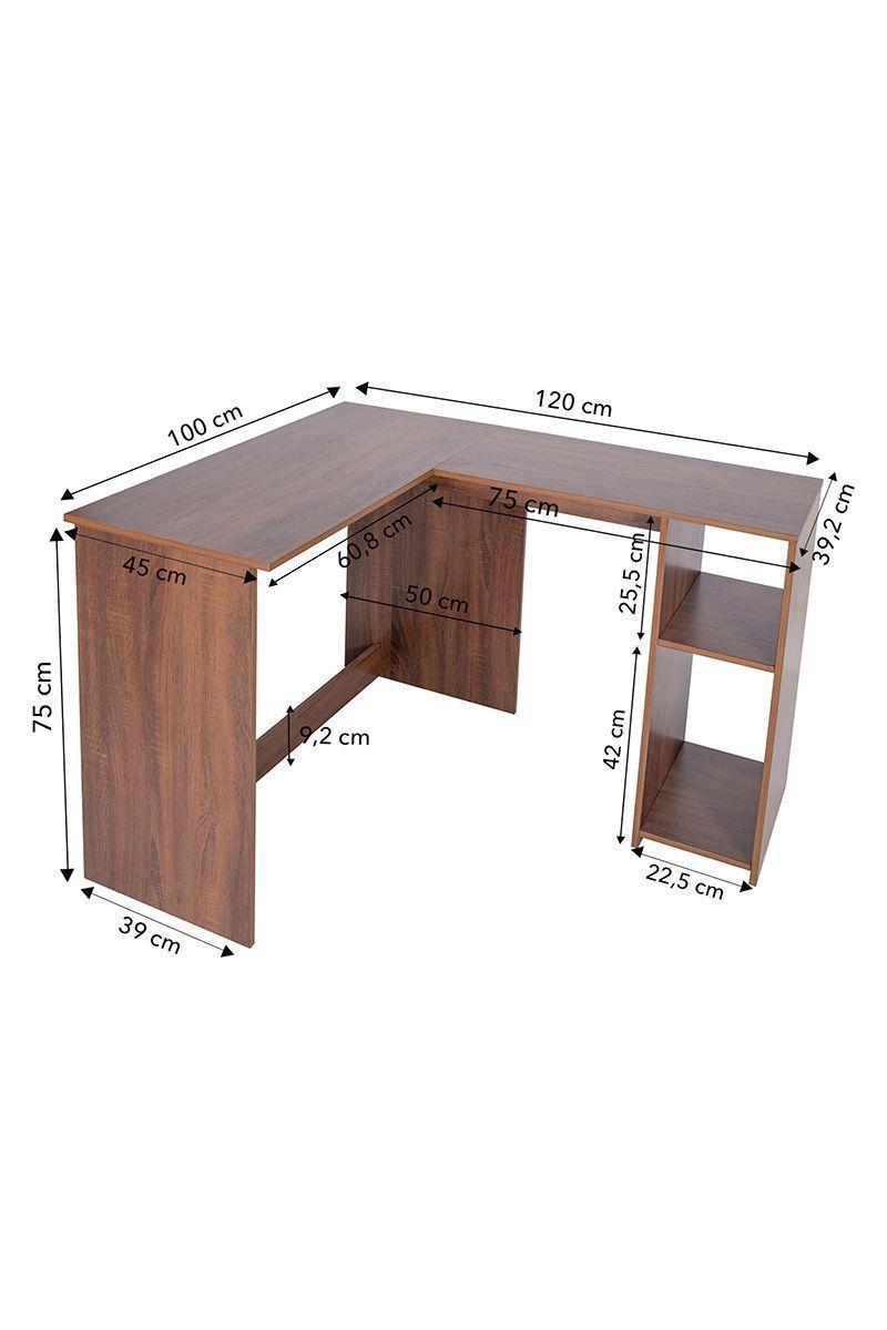 Escritorio Esquinero con 2 Repisas Roble-2