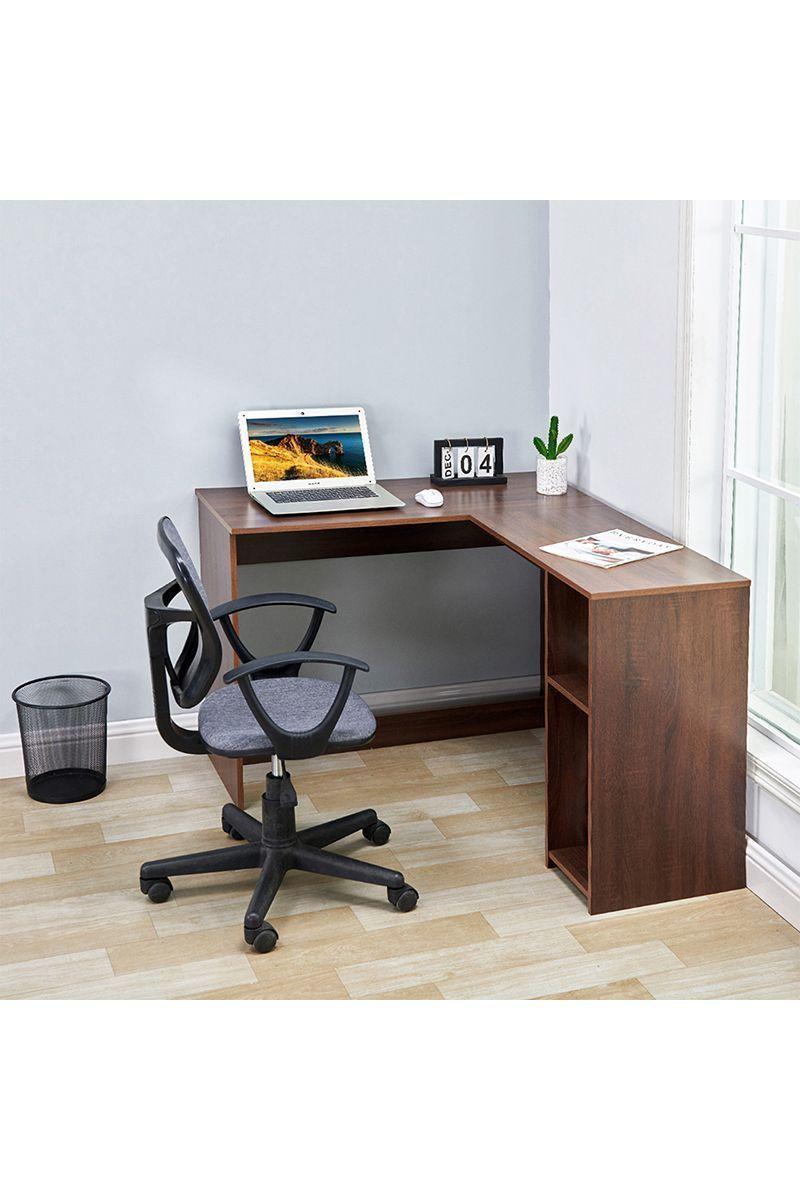 Escritorio Esquinero con 2 Repisas Roble-1