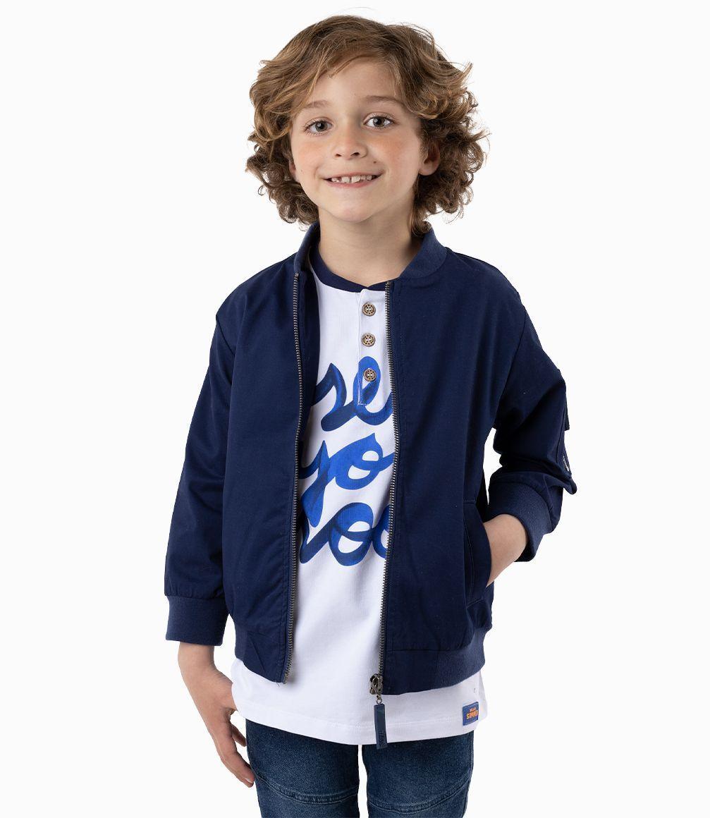 Chaqueta Bomber Niño Algodón Azul Marino 4 Kids-2