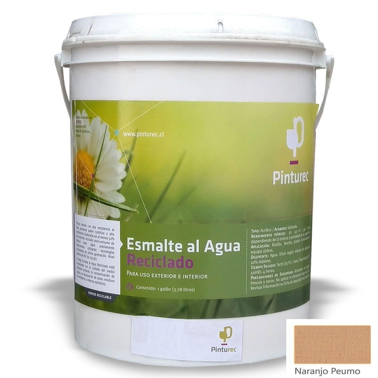 Esmalte al Agua Pinturec Satinado Naranjo Peumo 1G-0
