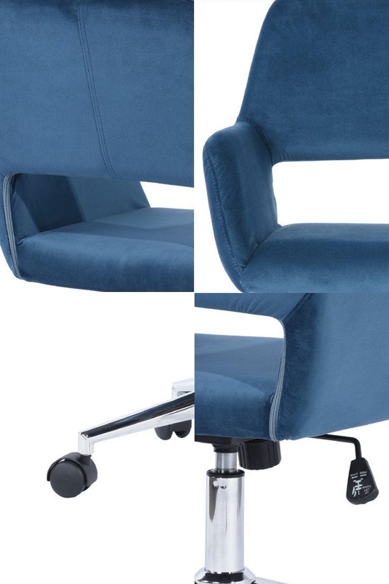 Silla Oficina Cromwell Terciopelo Azul-4