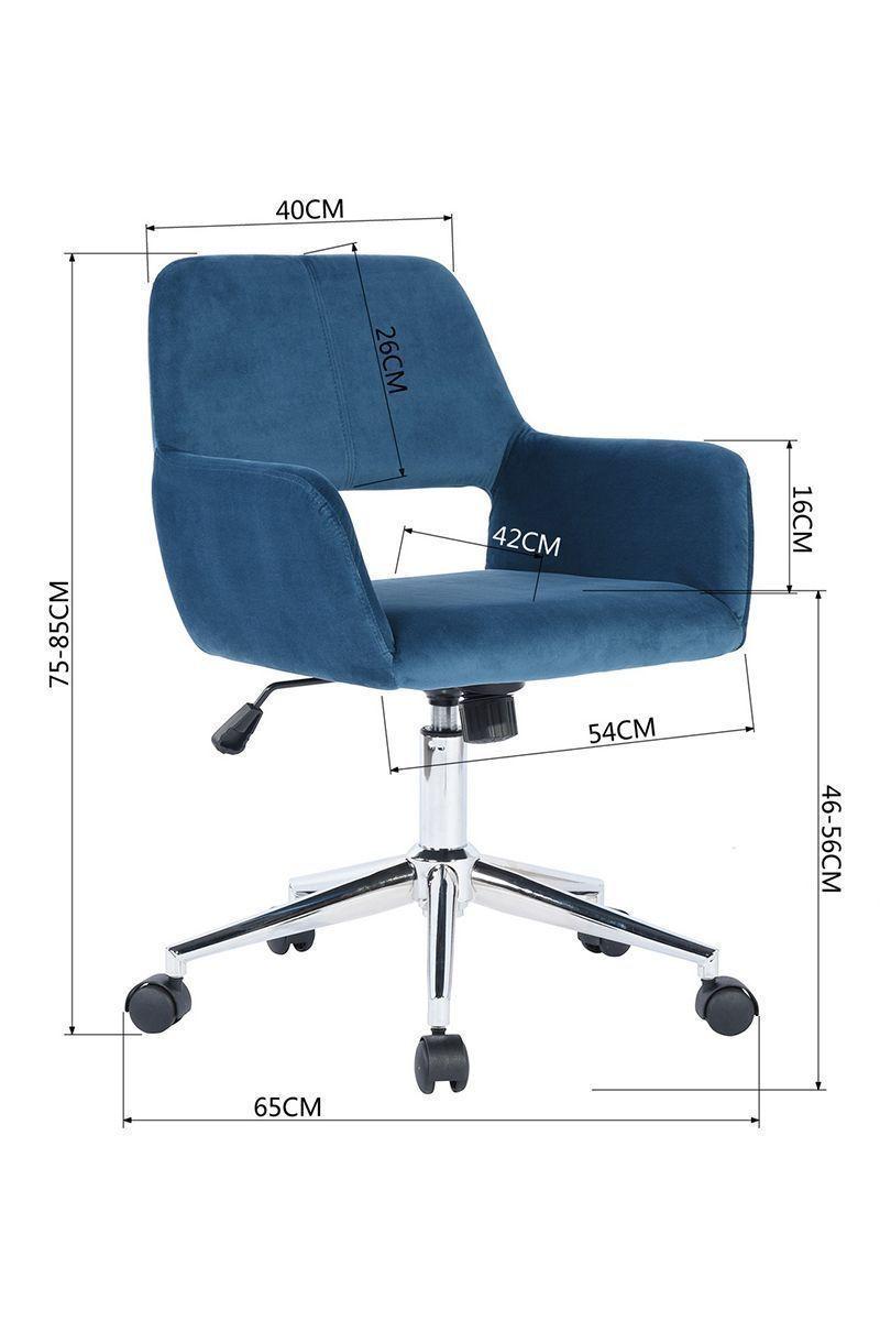Silla Oficina Cromwell Terciopelo Azul-2