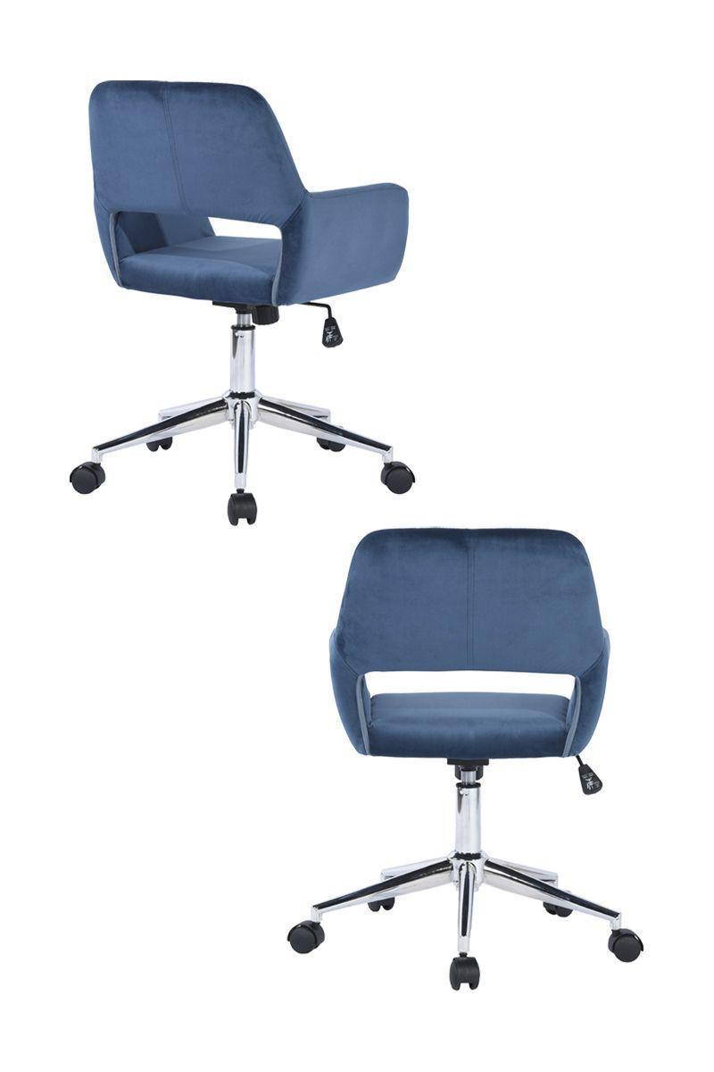 Silla Oficina Cromwell Terciopelo Azul-3