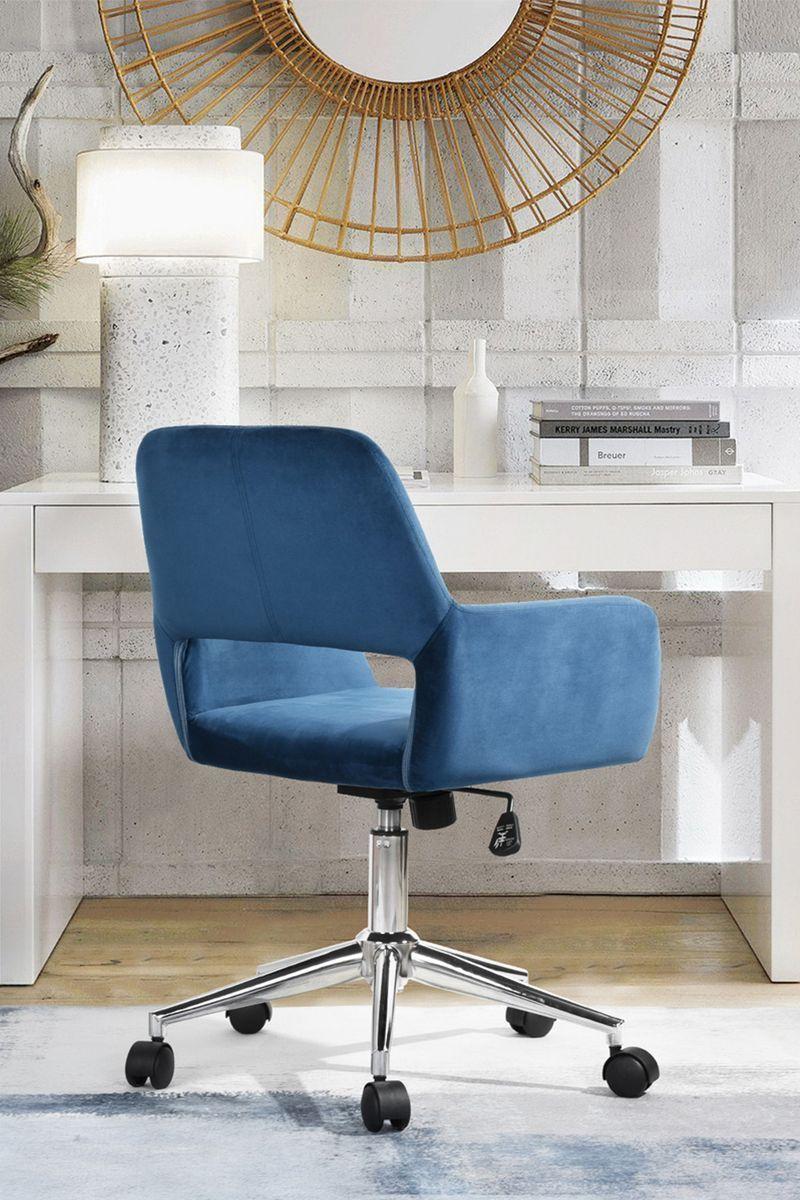 Silla Oficina Cromwell Terciopelo Azul-10