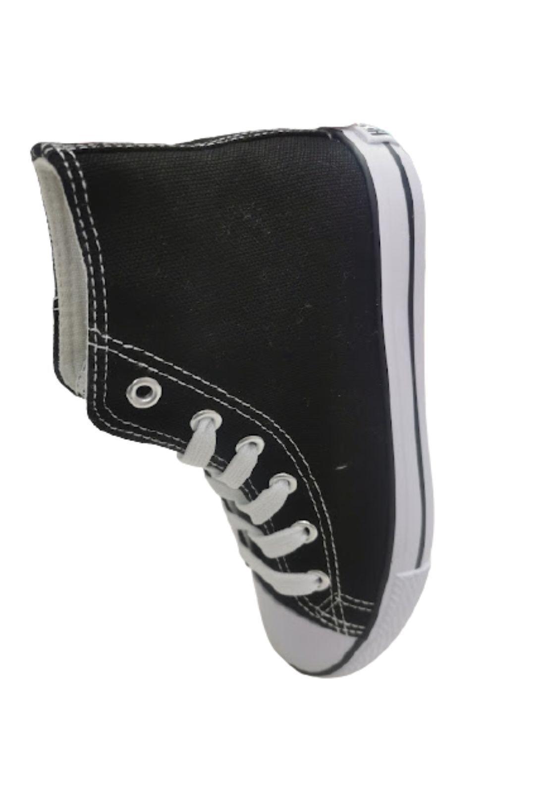 Zapatillas Lona Con Caña Negro-1