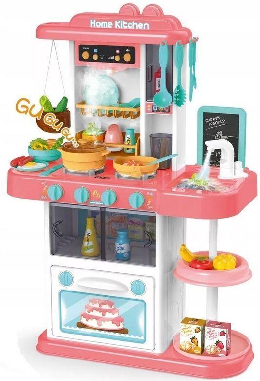Cocina 72cm De Alto- Vapor Agua Luz Sonido 43 Accesorios Rosada-4