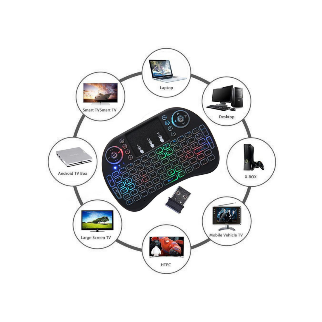 Mini Teclado Inalámbrico Touchpad Multicolores I8-4