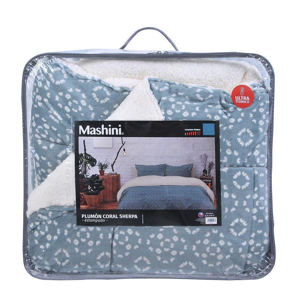 Plumon Coral print Sherpa King Ebony-5