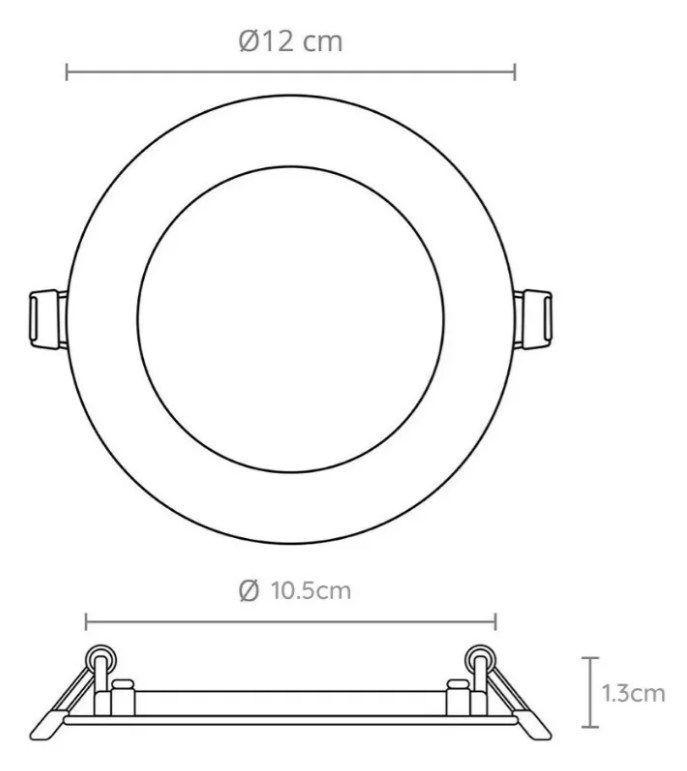 Foco Panel Plafon Led Embutido Empotrado Redondo 6w 12cm 220-2