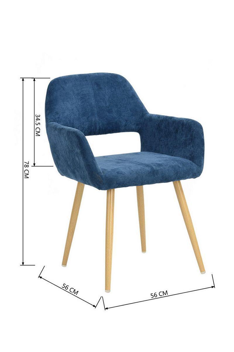 Pack 4 Silla Comedor Cromwell Terciopelo Azul-2