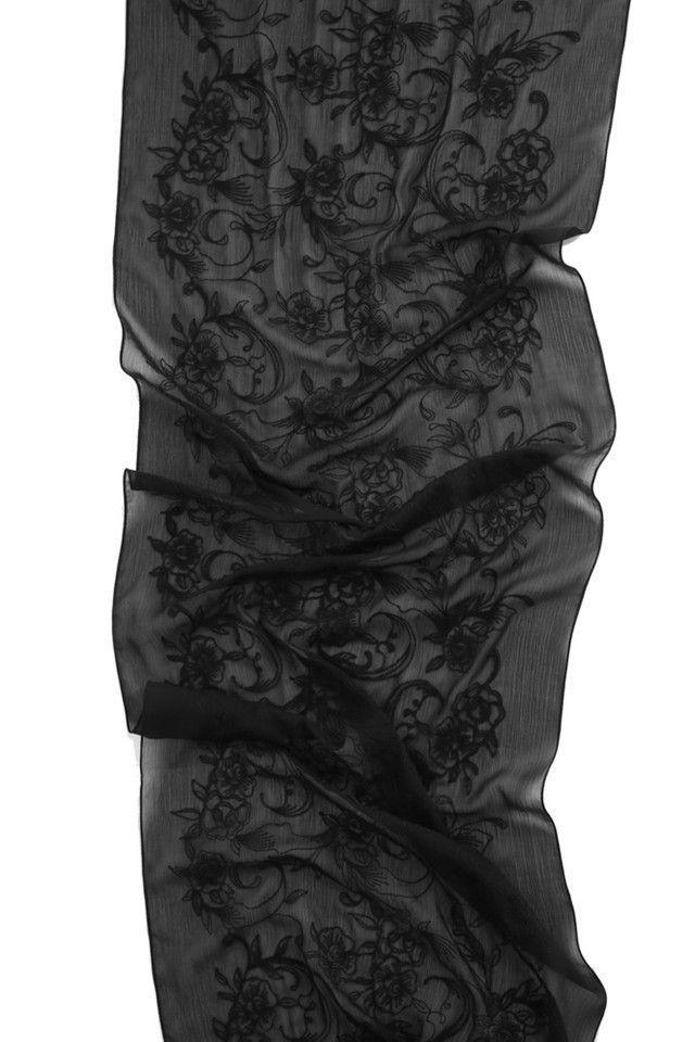 Pañuelo Flores Negro Humana-2