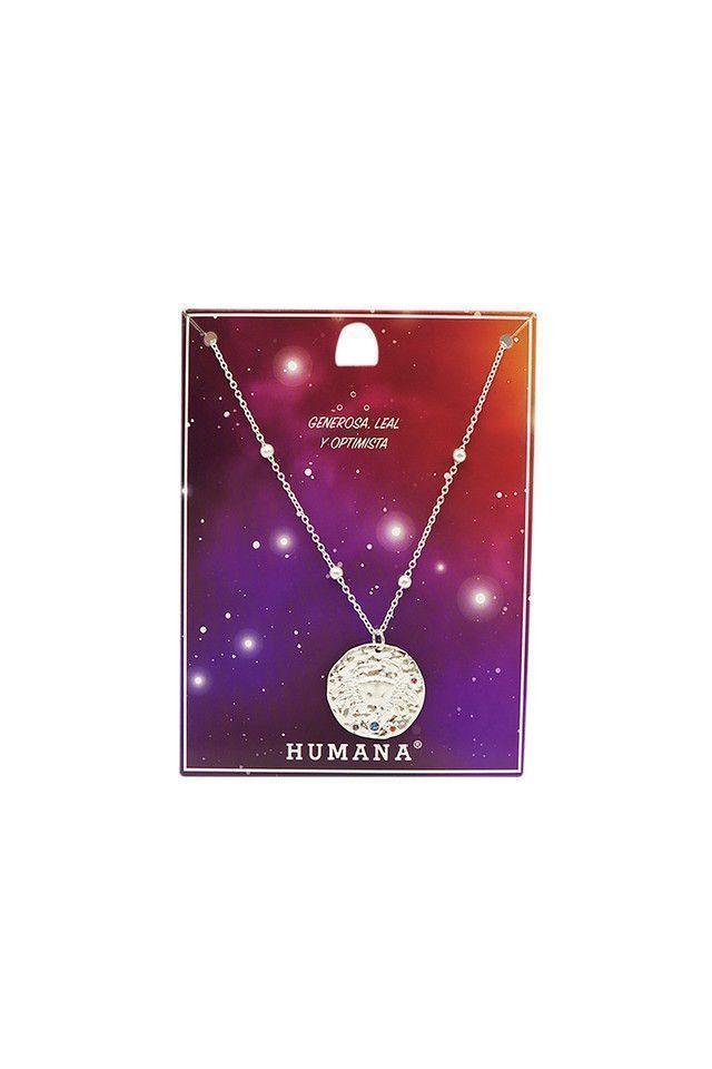 Collar Corto Plateado Zodiac Cancer Humana-0