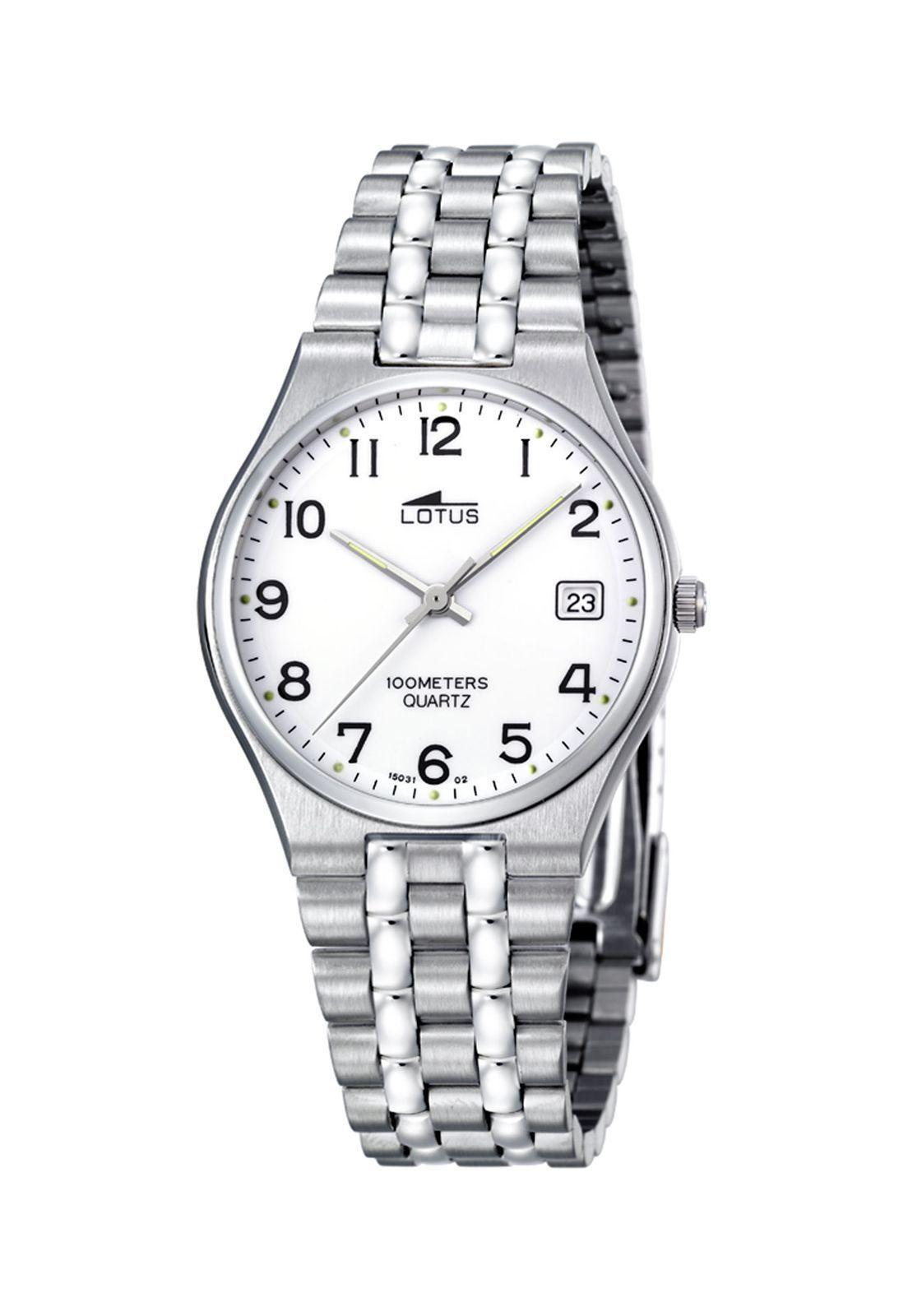Reloj 15031/2 Lotus Blanco Hombre Acero Clasico-0