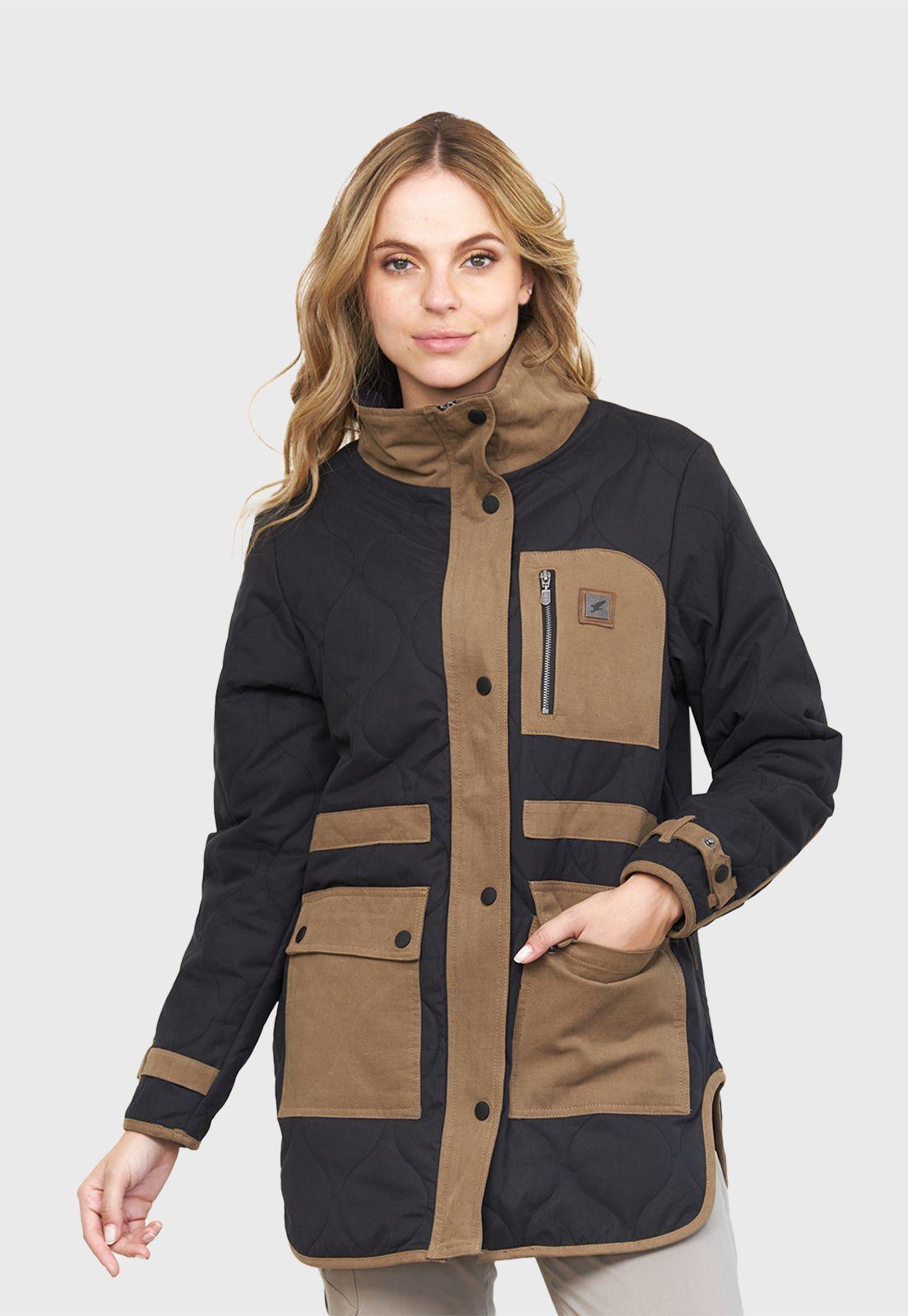 Chaqueta Wooded Negro Mujer Falcone-0