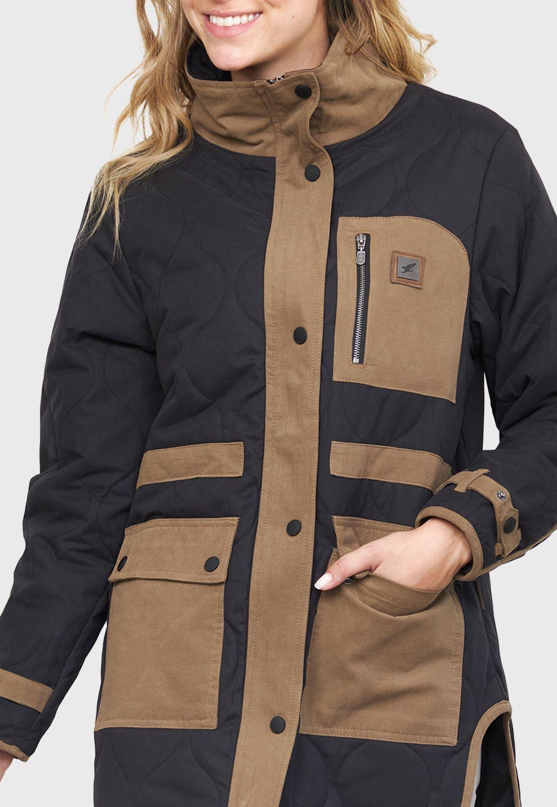 Chaqueta Wooded Negro Mujer Falcone-4