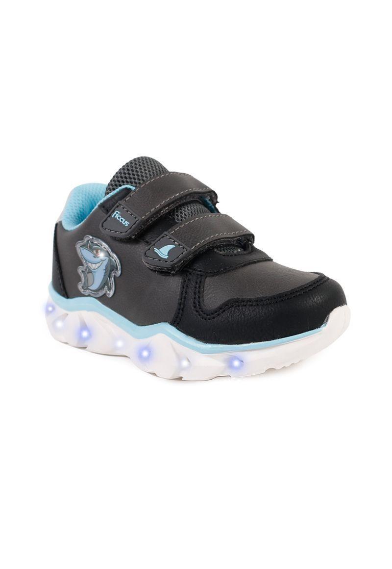 Zapatila Led 2 Velcros A Correr Niño Ficcus-1