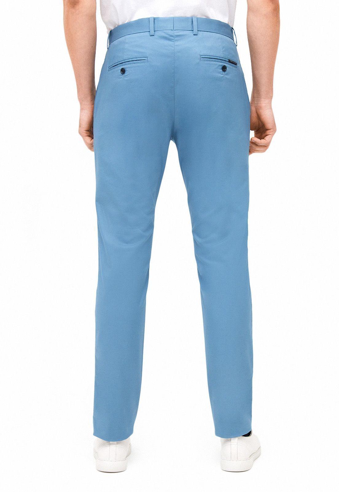 Pantalón liso slim fit azul piedra-1
