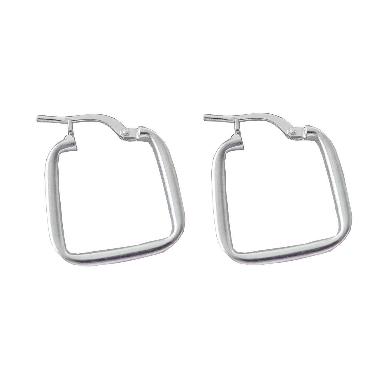 Aros De Plata 925 Argollas Cuadradas - Mabelita-0