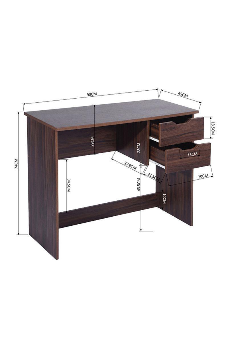 Escritorio Home Office con 2 Cajones Café-2