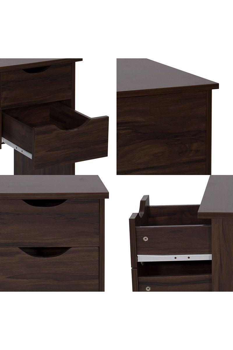 Escritorio Home Office con 2 Cajones Café-3