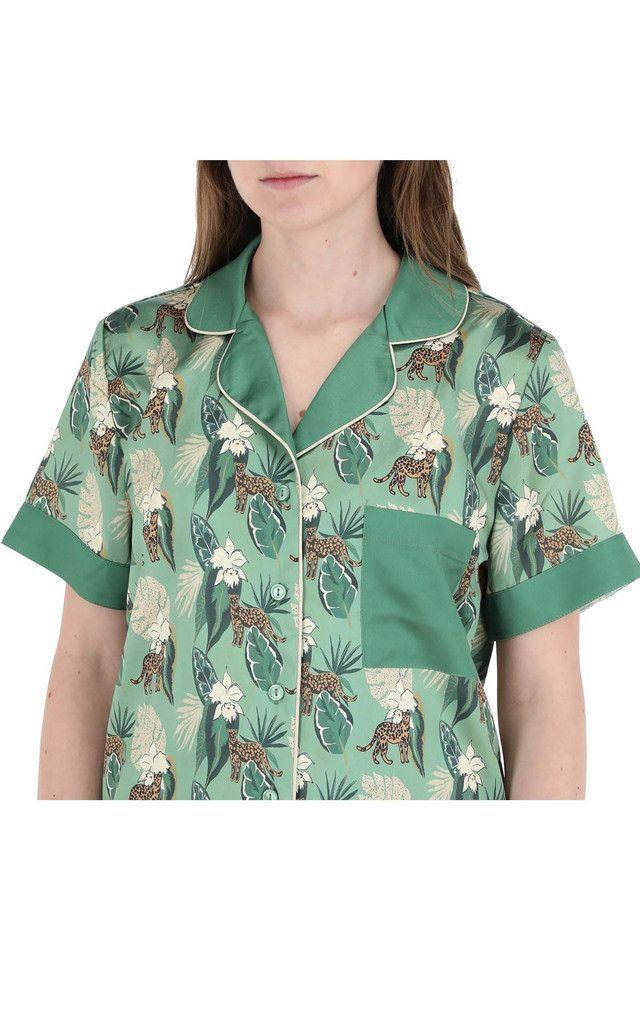 Pijama Corto Set Jungla Jaguar Verde Humana-2