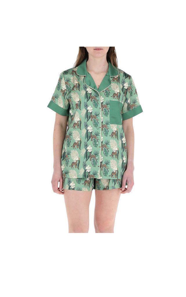 Pijama Corto Set Jungla Jaguar Verde Humana-1