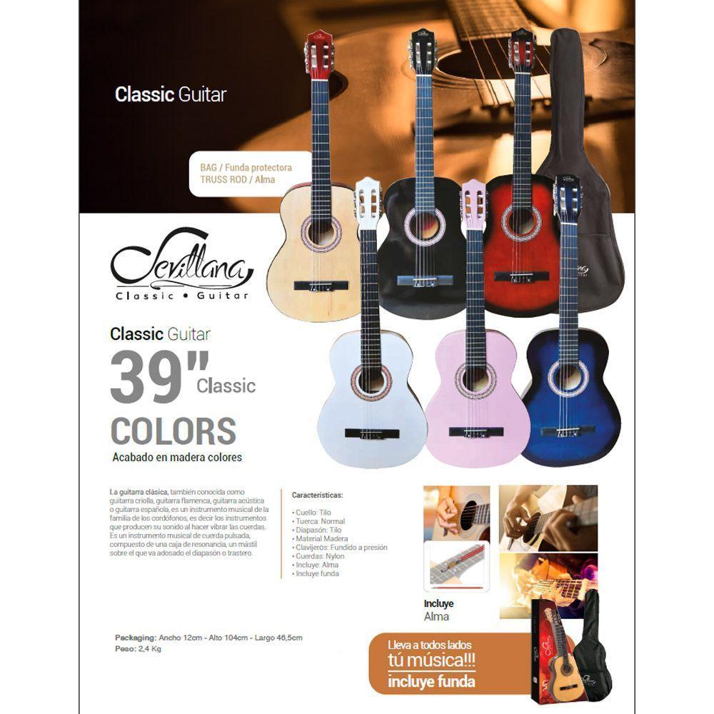 Guitarra Clasica Sevillana 39" Sunberts + Funda 8447-1