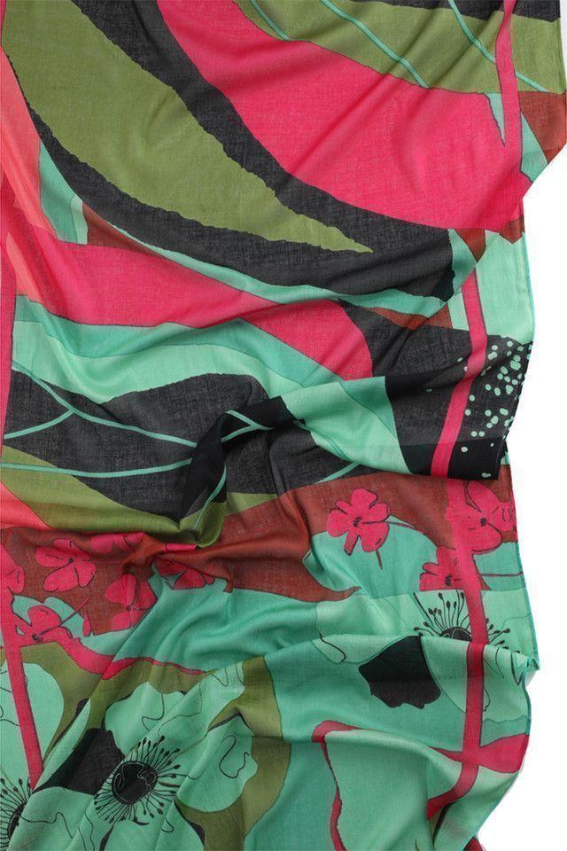 Pañuelo Flores Verde Humana-2