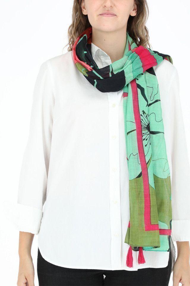 Pañuelo Flores Verde Humana-0