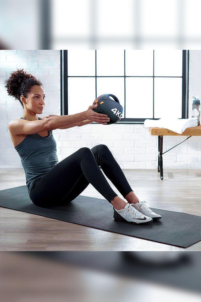 Balón Medicinal Doble Agarre 4 Kg Negro-5