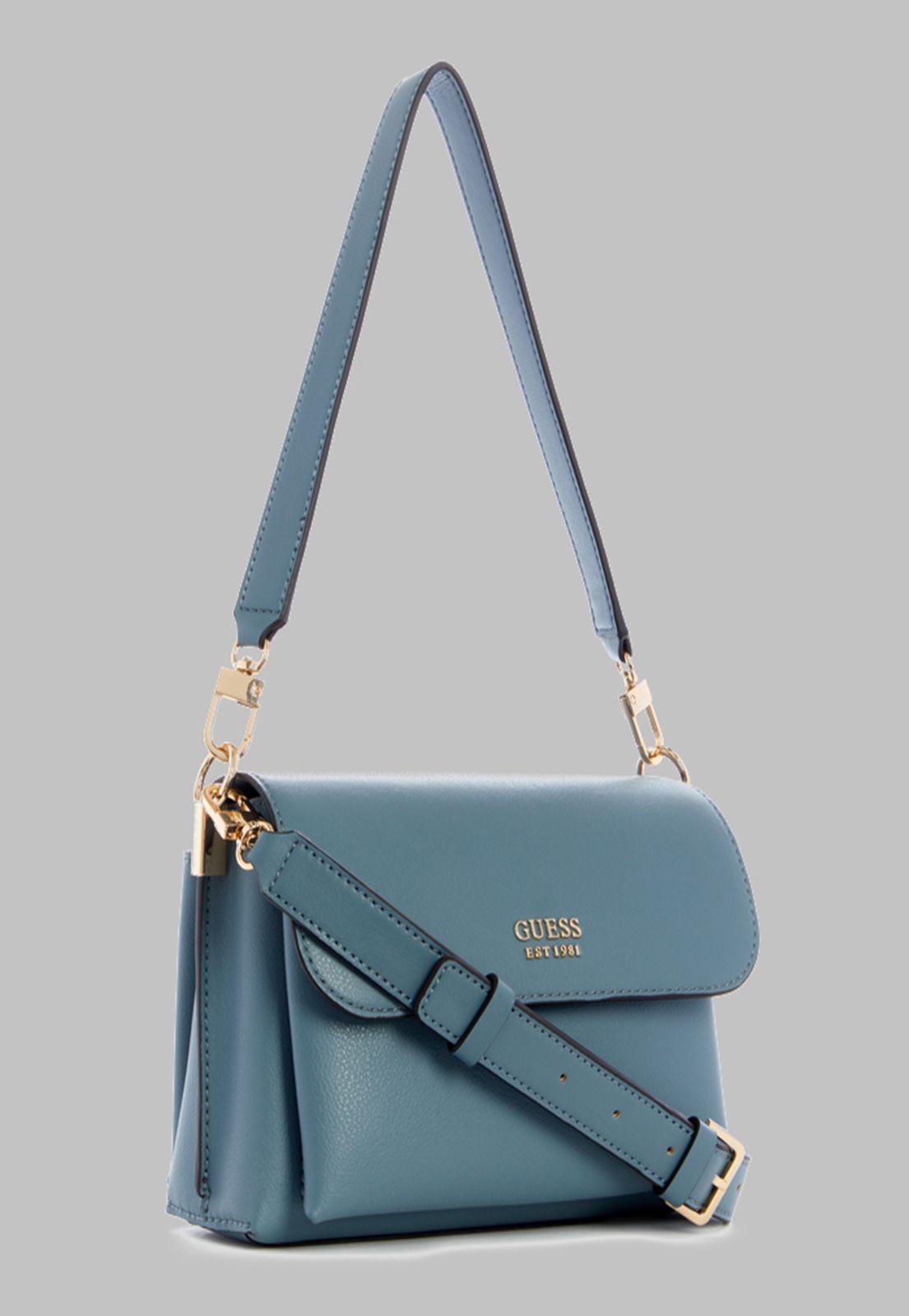 Cartera Guess Eco Mia Flap Shoulder Bag Bun azul-1