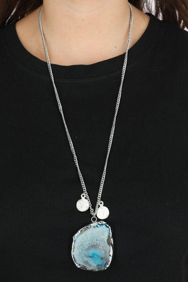 Collar Largo Clouds Plateado Humana-1