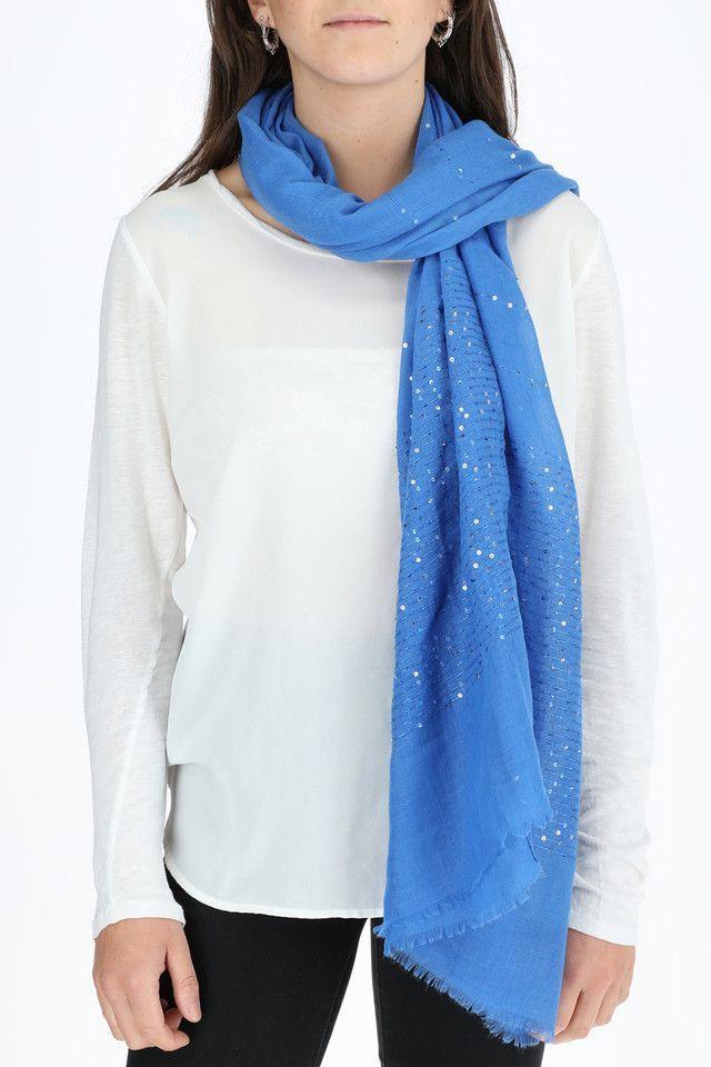 Pañuelo Liso Sequins Negro ID-1