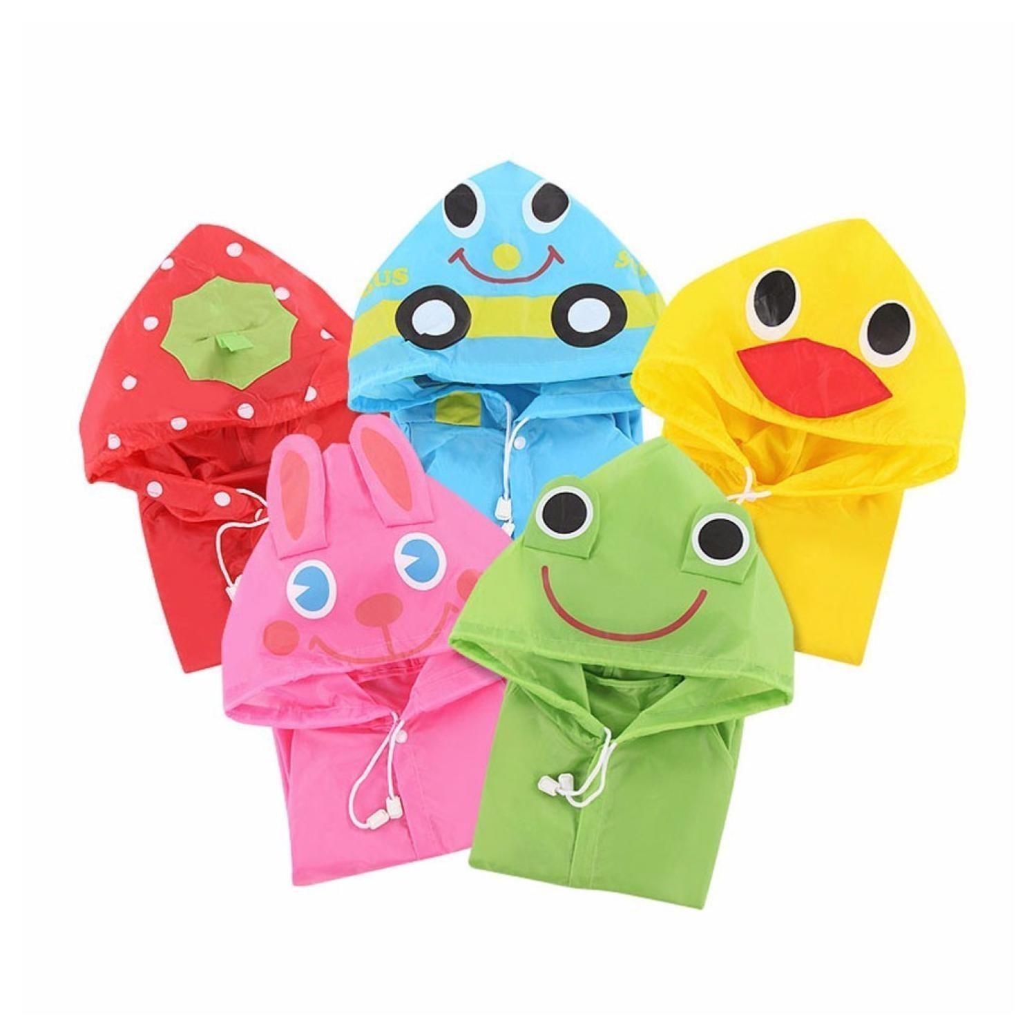 Poncho Impermeable Con Gorro Para Lluvia Infantil Verde-2
