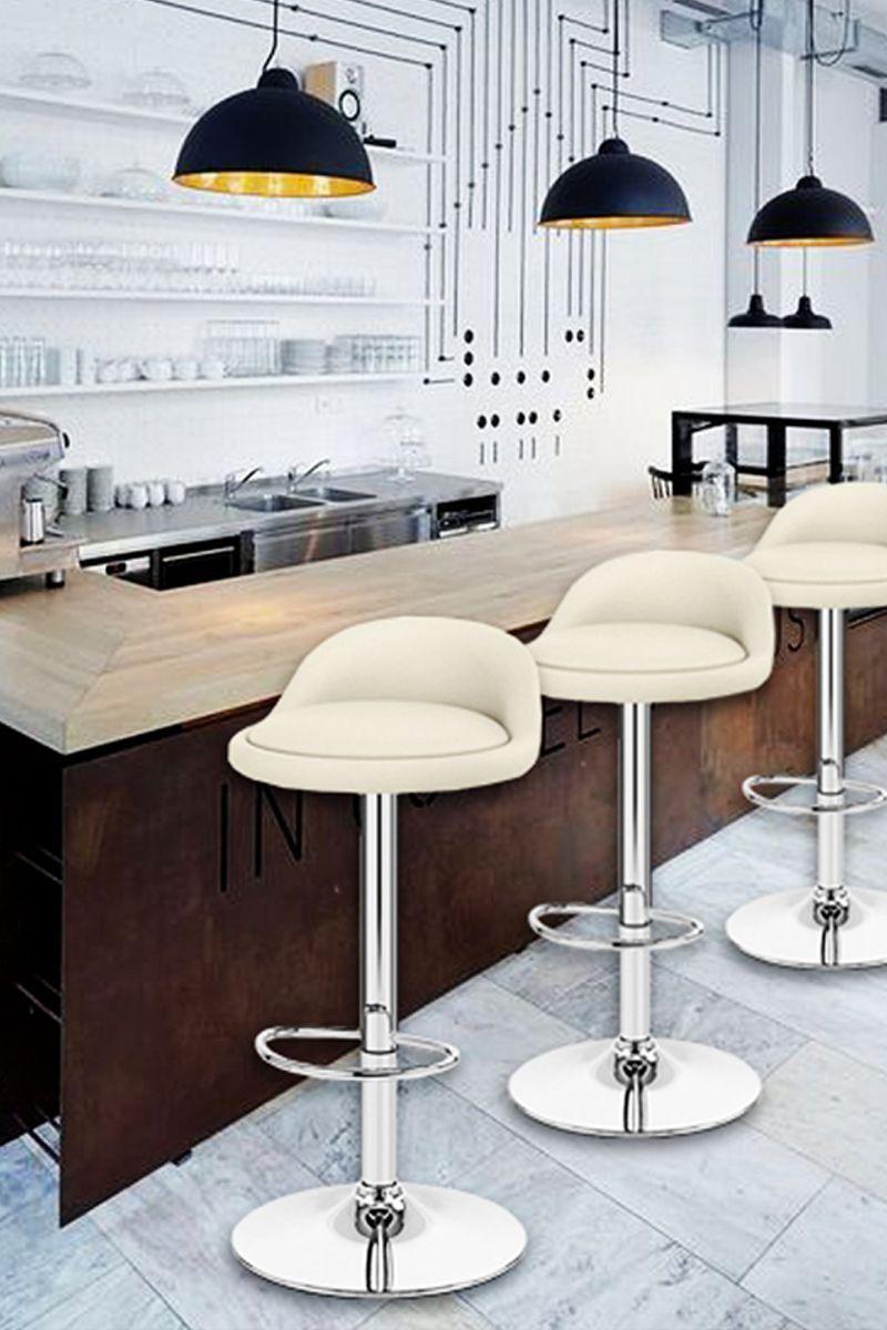 Pack 4 Piso Bar Altura Regulable Beige-2