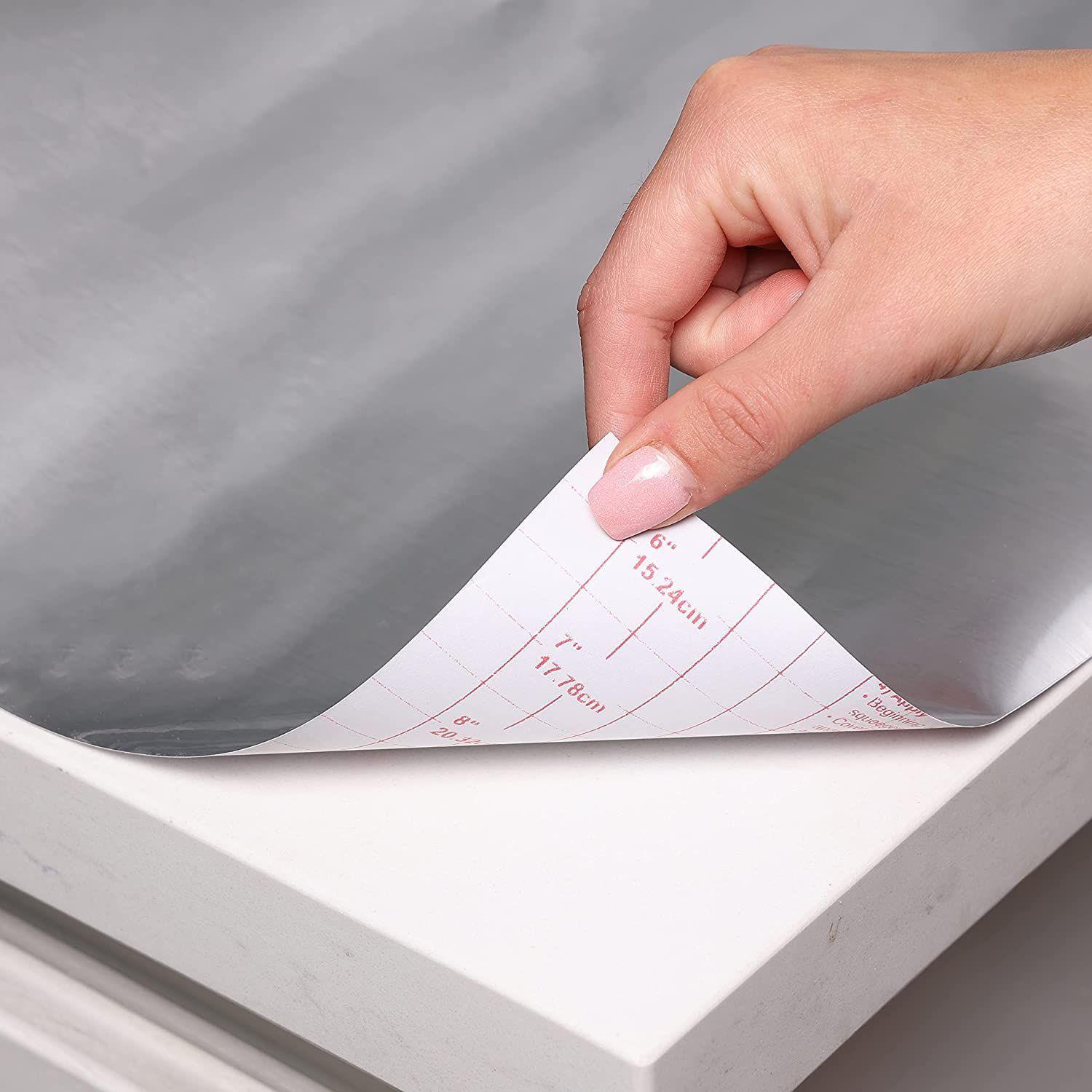 Pack Papel Adhesivo Peltre y Malla Antideslizante Plateada-6
