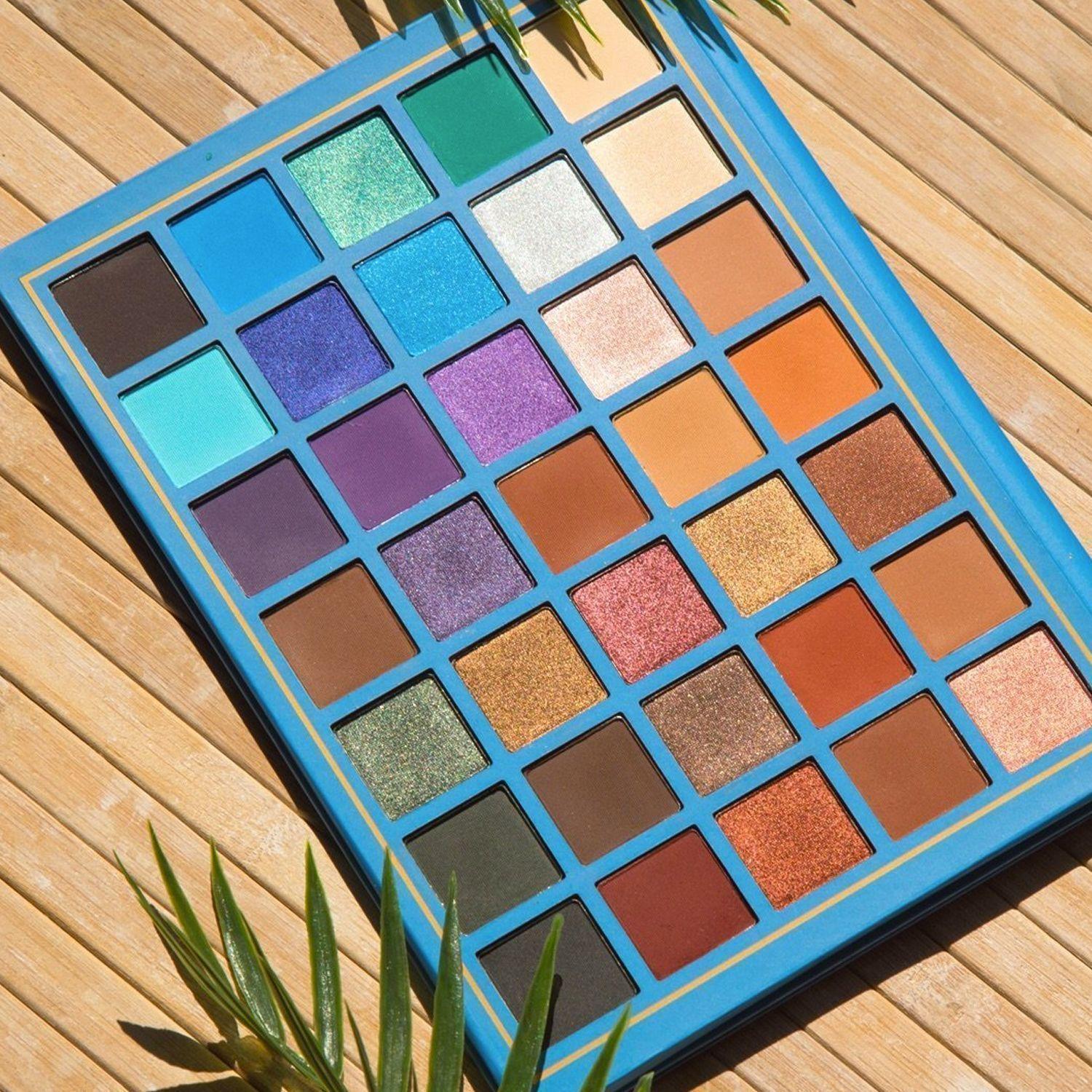 Pack Paleta De Sombra "Elsa" + Set 12 Brochas Holo Fun y Estuche de Beauty Creations-3