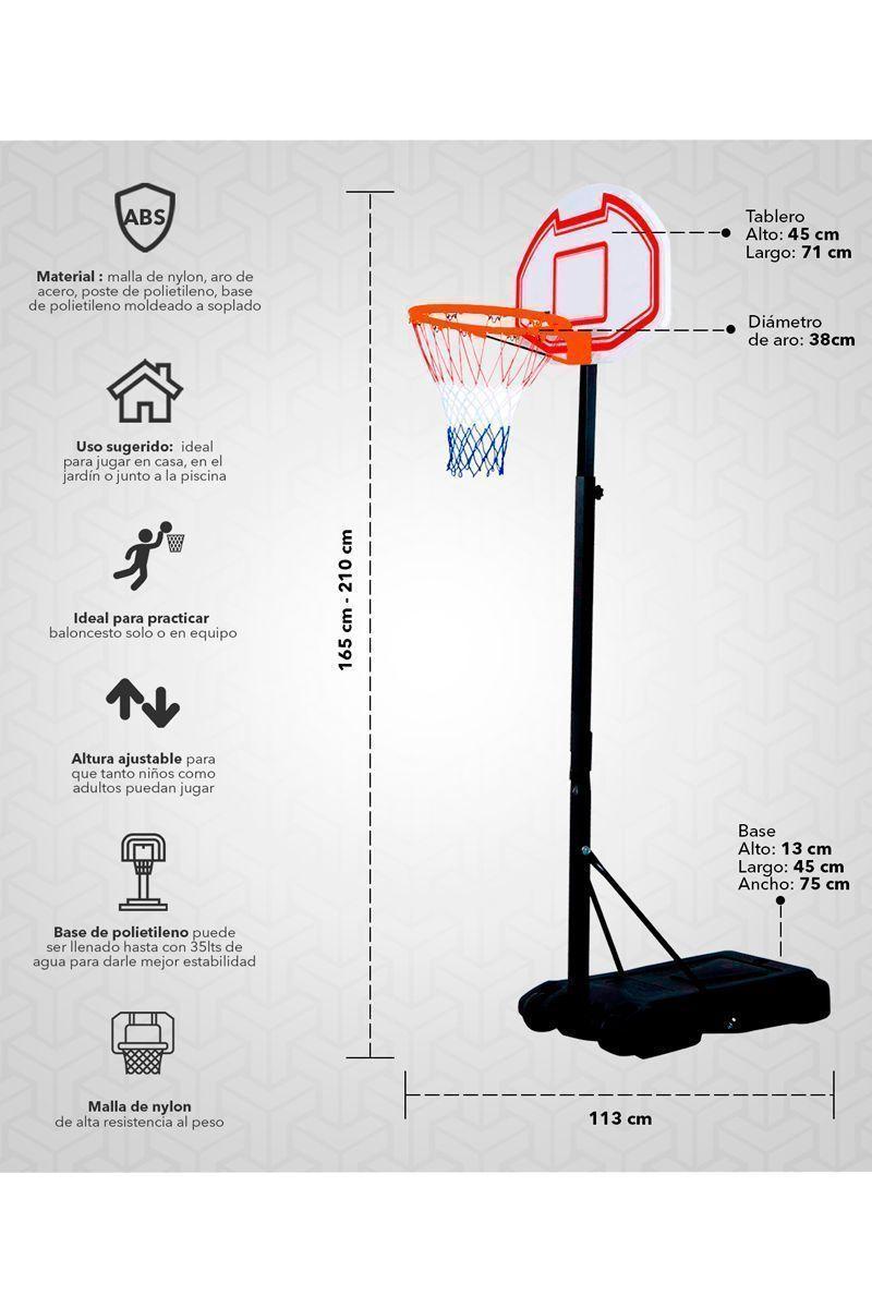 Aro de Basquetbol con Altura Ajustable 2,1 Metros-2