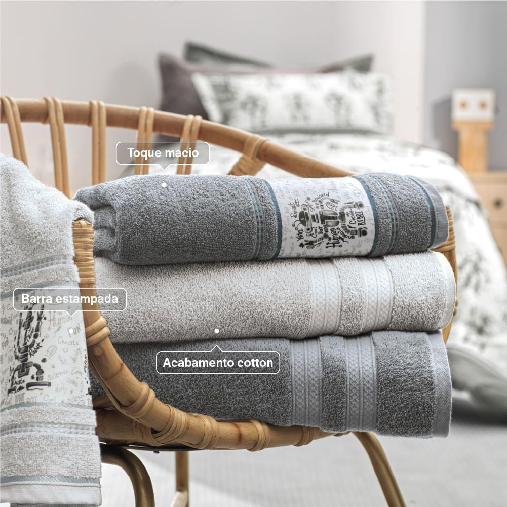 Toalla de baño Karsten Robots Gris-2