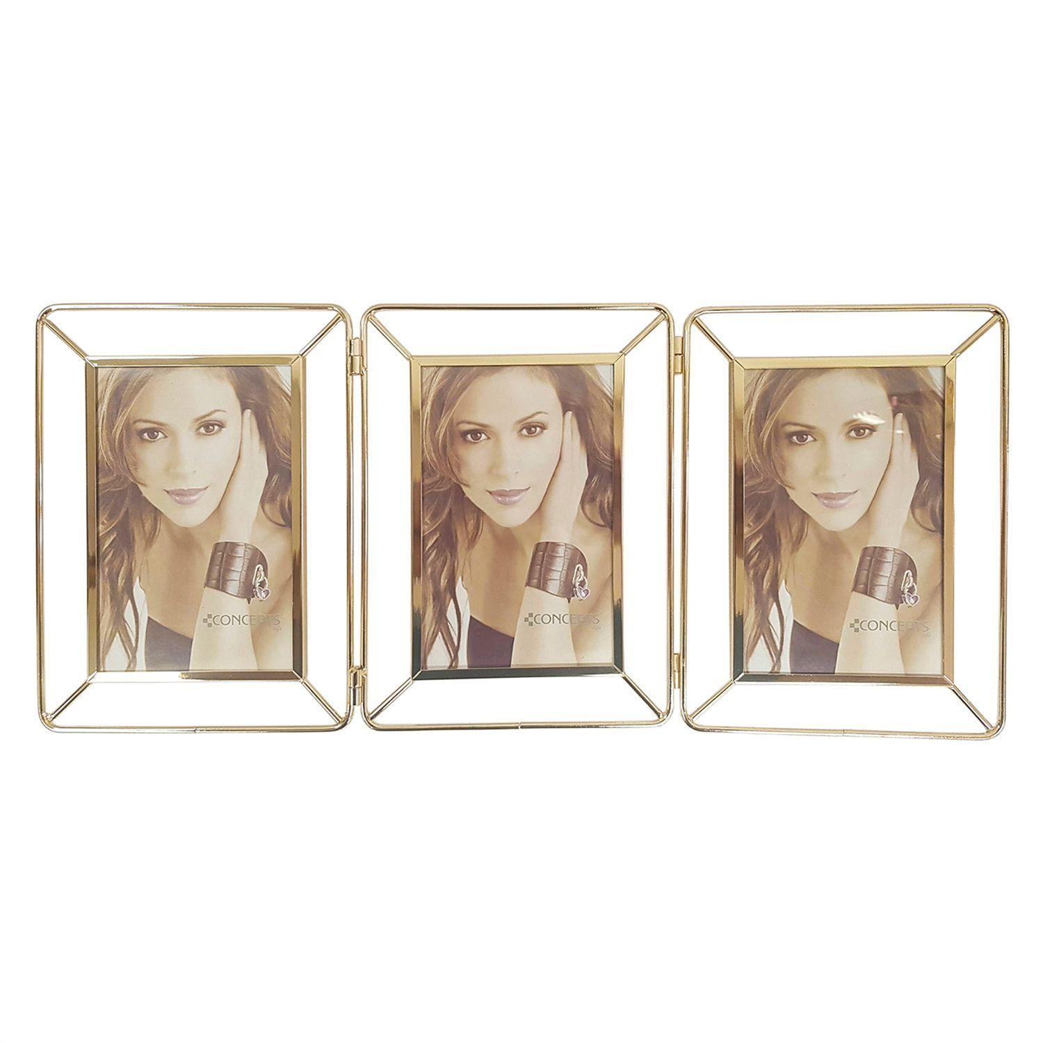 Porta Retrato Decorativo Hamburgo Gold Triple-0