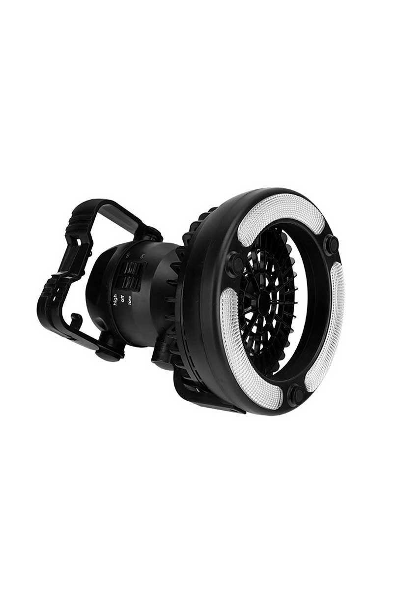 Lámpara LED con Ventilador para Camping Negro-0