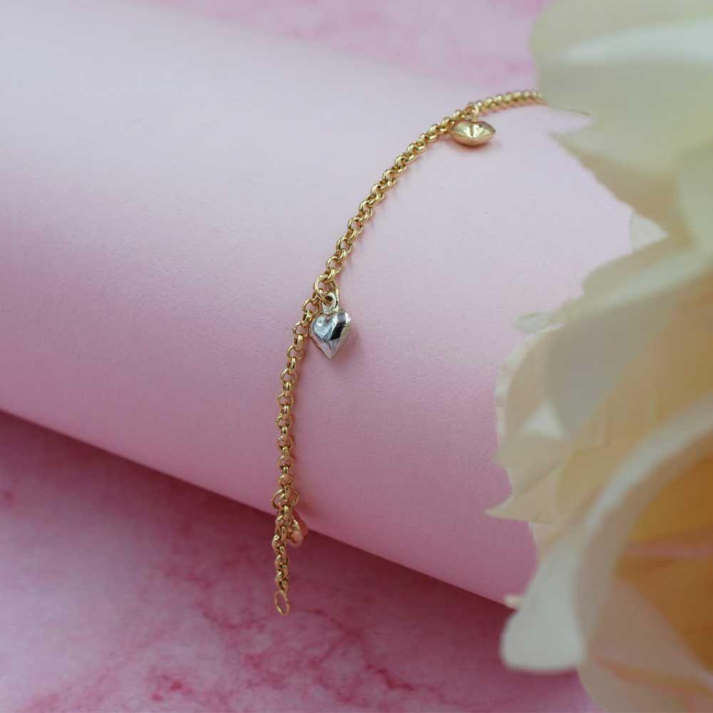 Pulsera con Corazones Oro 18k-3