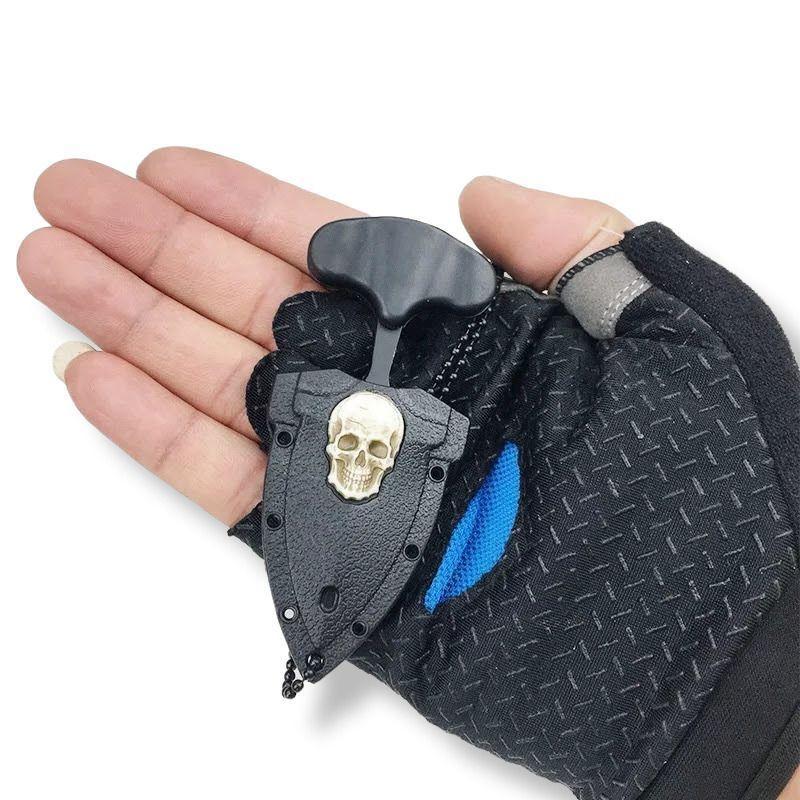 Mini Cuchillo Daga Collar Calavera Tactico Defensa Personal AE58-0