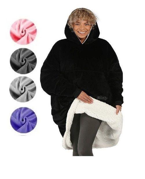 Poleron con Capucha Sherpa  Frazada Manta con Chiporro UNISEX- BURDEO-3