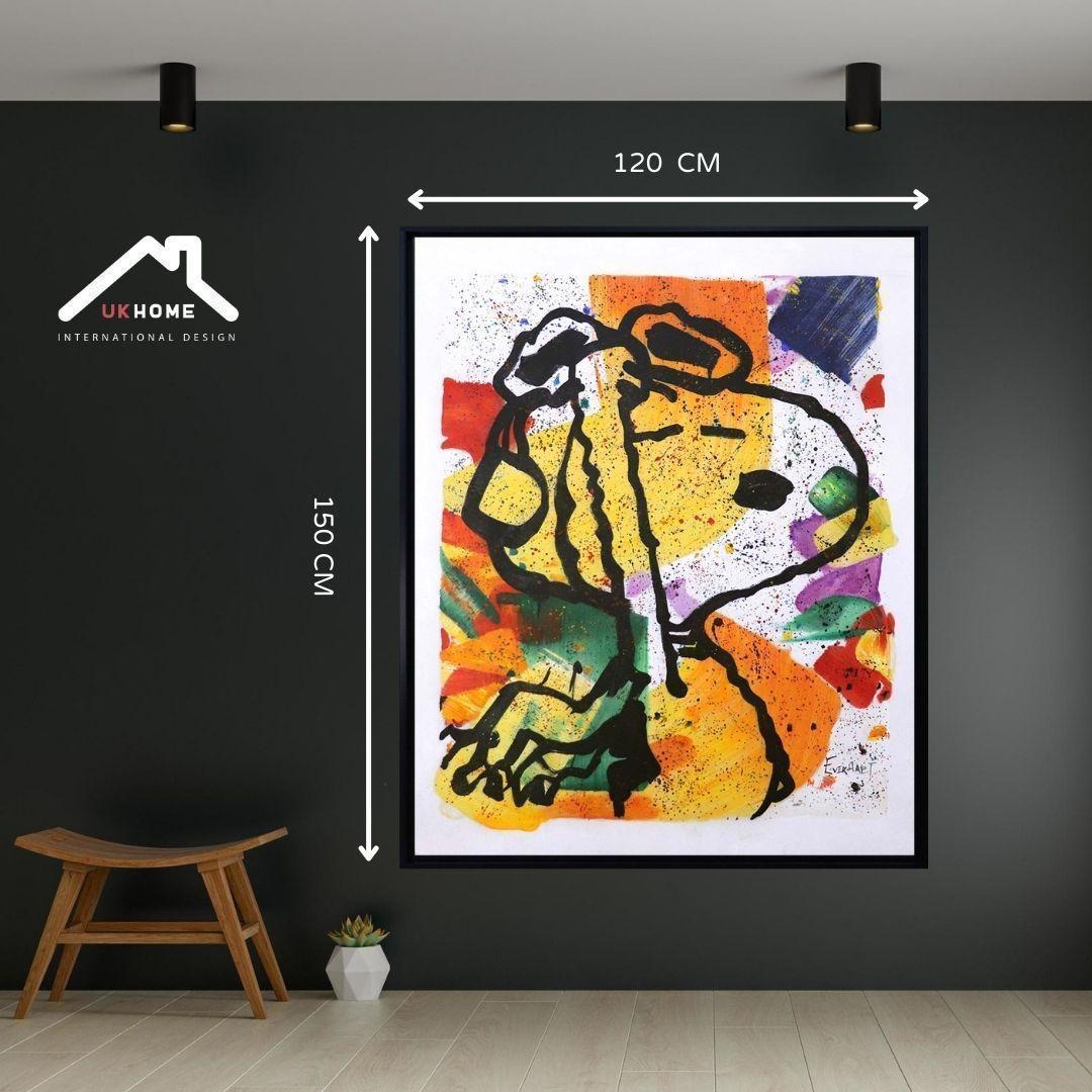 CUADRO EN OLEO SNOOPY EN AMARILLO 120CMX150CM -2