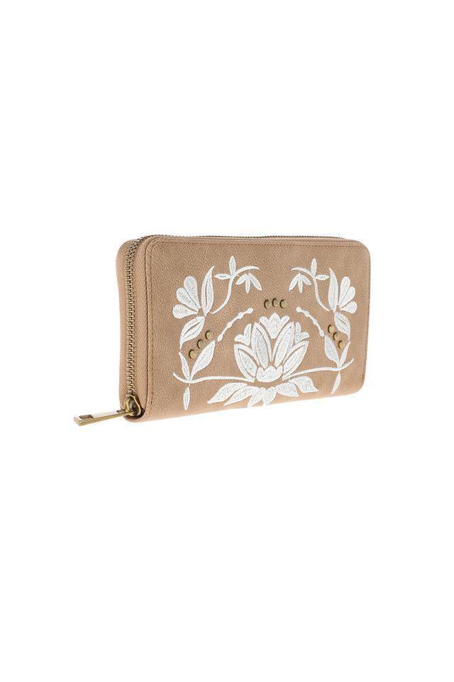 Billetera Floral Beige Humana-1