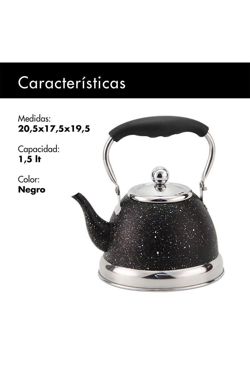 Tetera Acero Inoxidable 1,5 Litros Negro-3